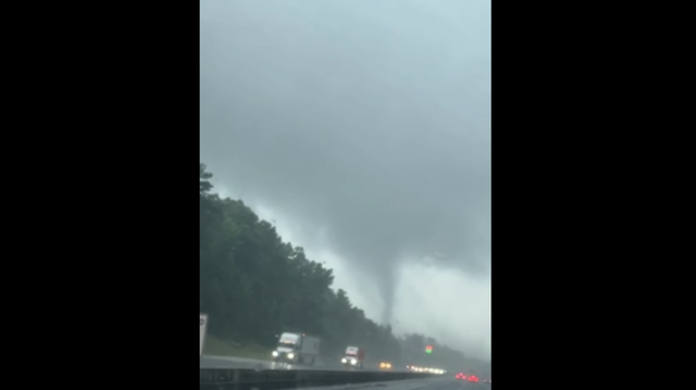 Video shows tornado form next to busy Alabama interstate