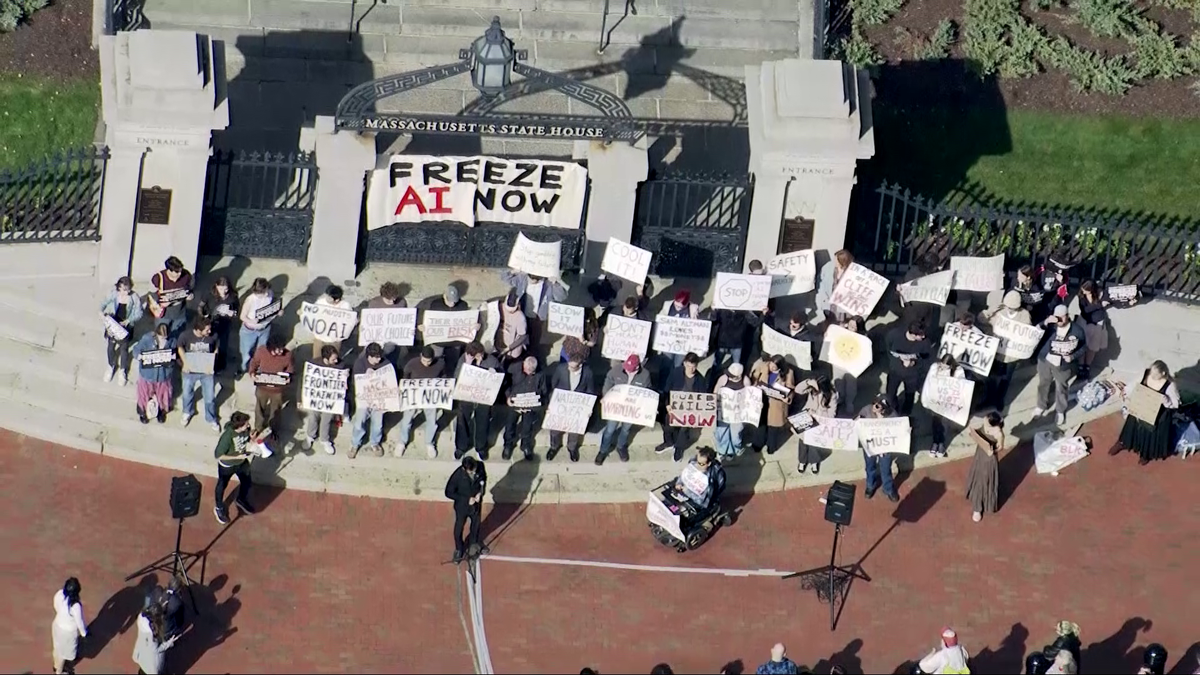 Students protest at State House, call for AI regulation