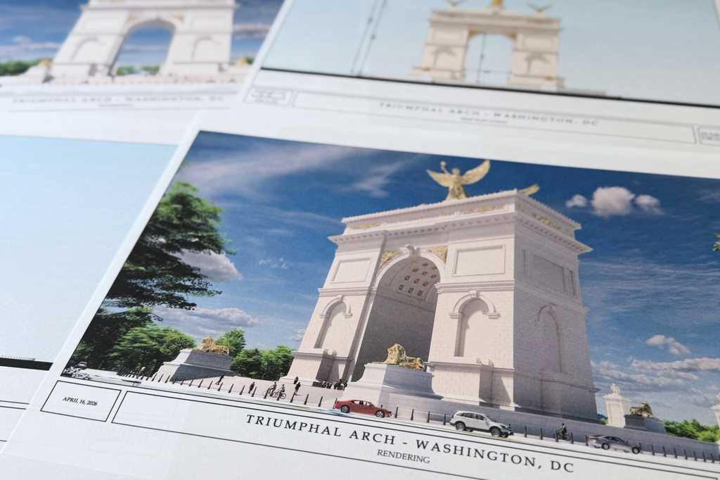 Trump's Washington arch plan includes golden winged figure, eagles, lions and 'One Nation Under God'