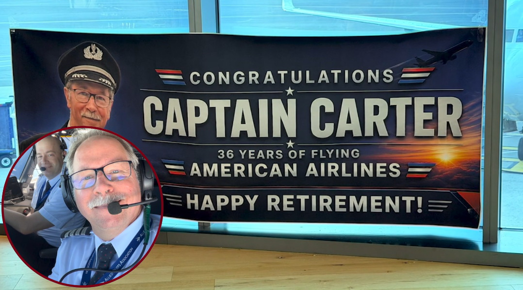 Mass. pilot retires after 35 years with American Airlines, receives heartfelt farewell