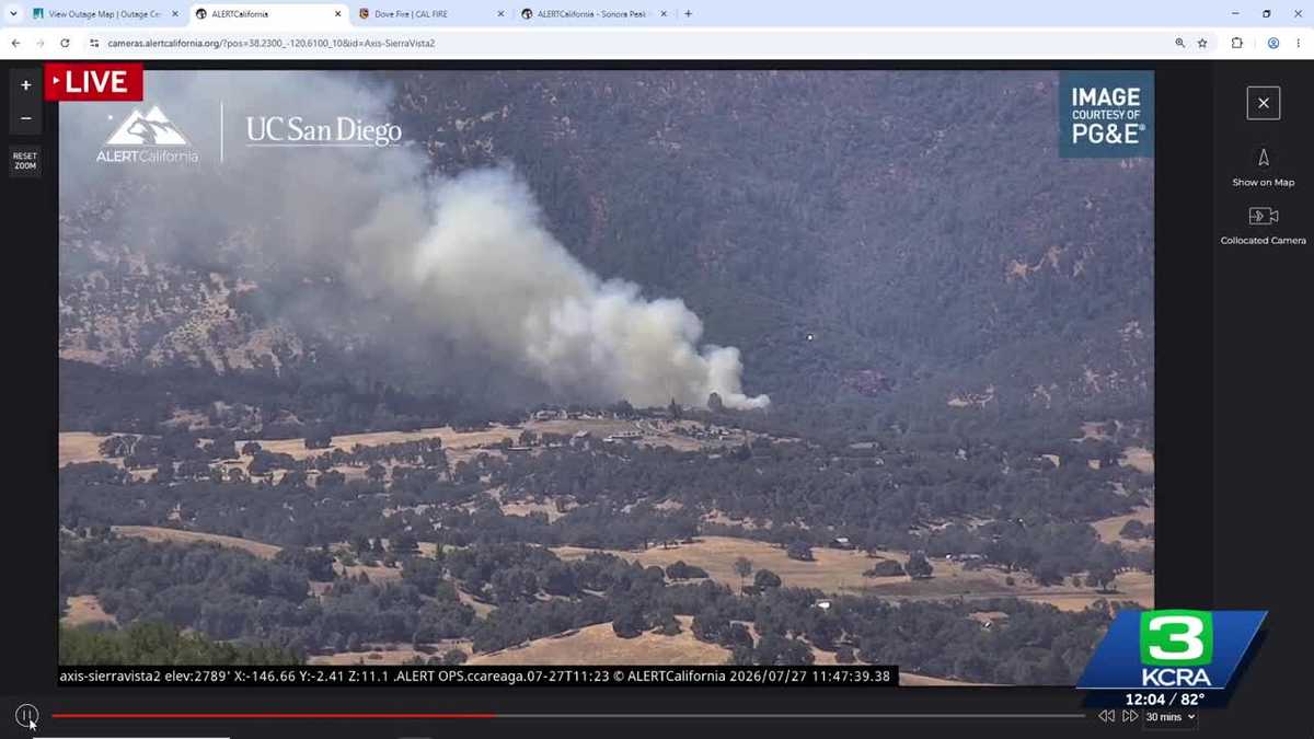 Cement Fire: Vegetation fire burns in Calaveras County