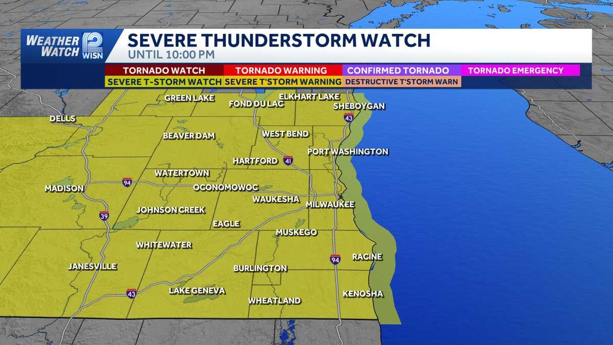 Severe thunderstorm watch issued for southeast Wisconsin