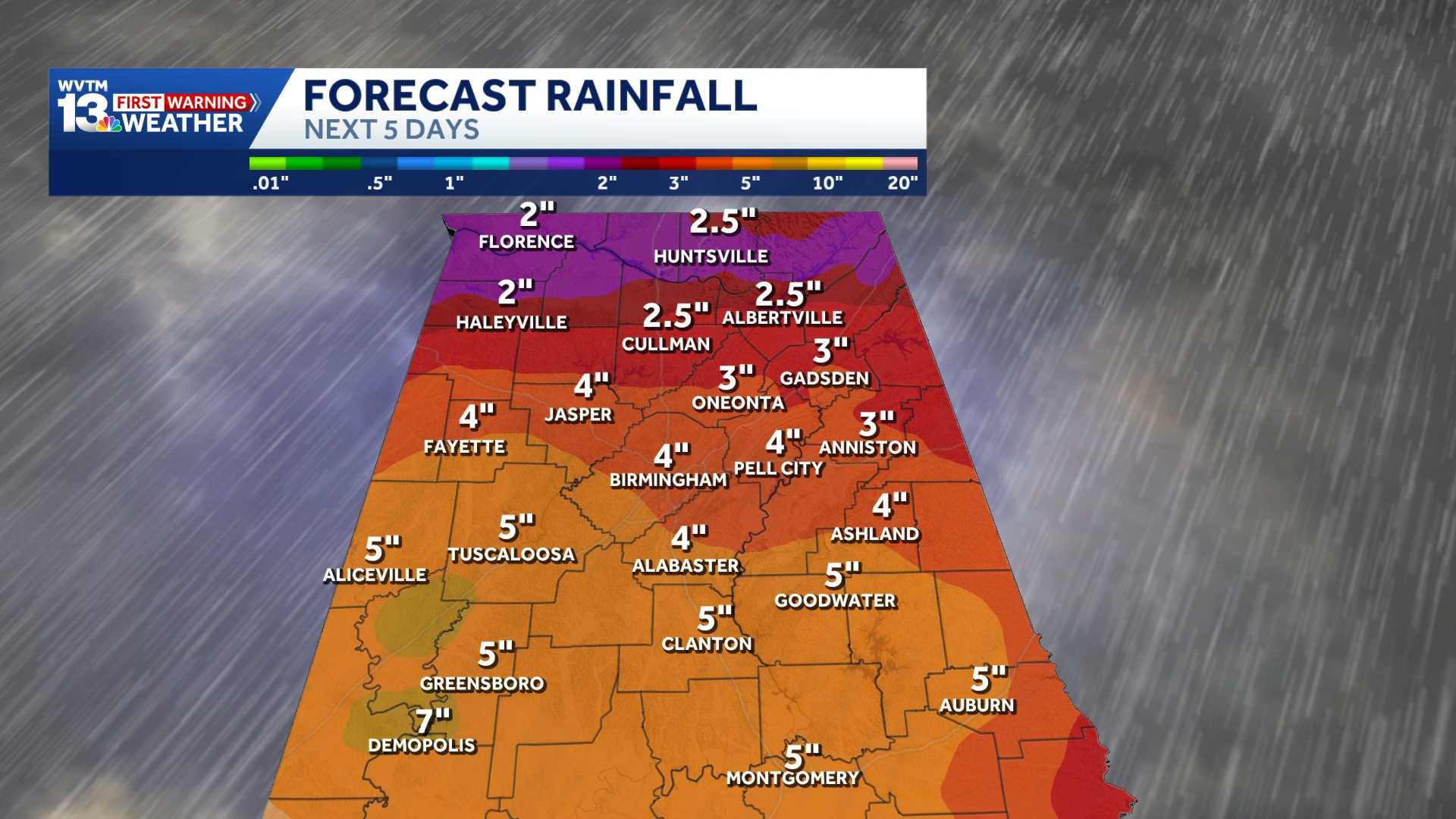Alabama's forecast this week: occasional rain and storms likely - WVTM