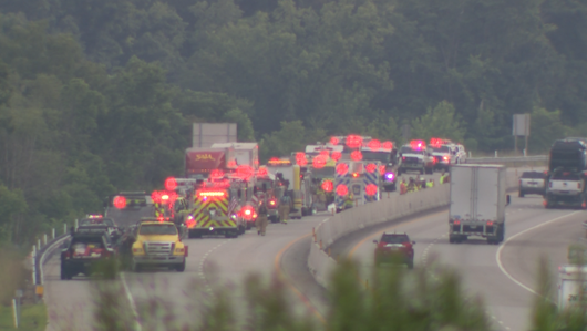 Dispatch : Hazmat called after tractor - trailer catches fire along I - 70 in Westmoreland County