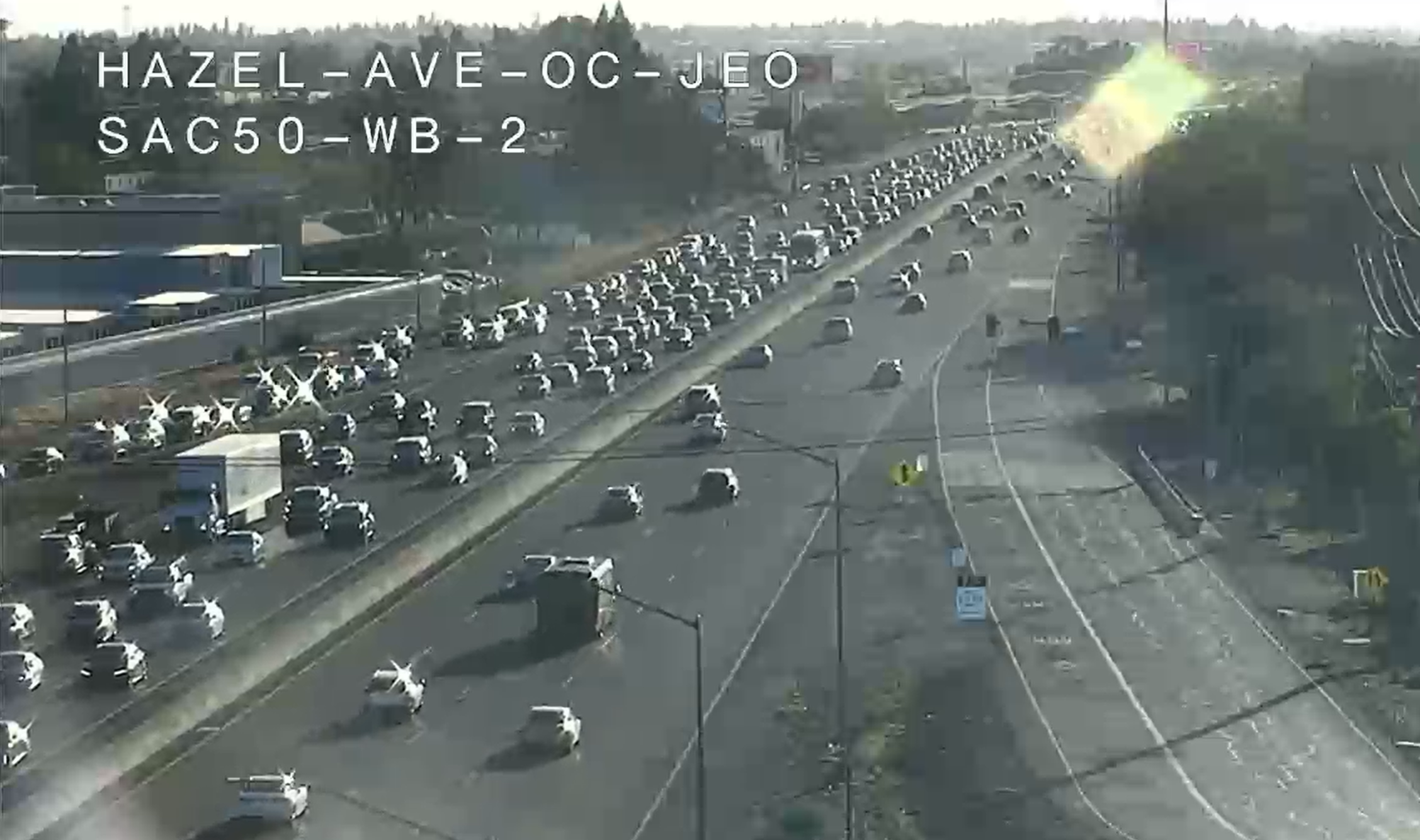 Highway 50 crash causing major backups in Rancho Cordova