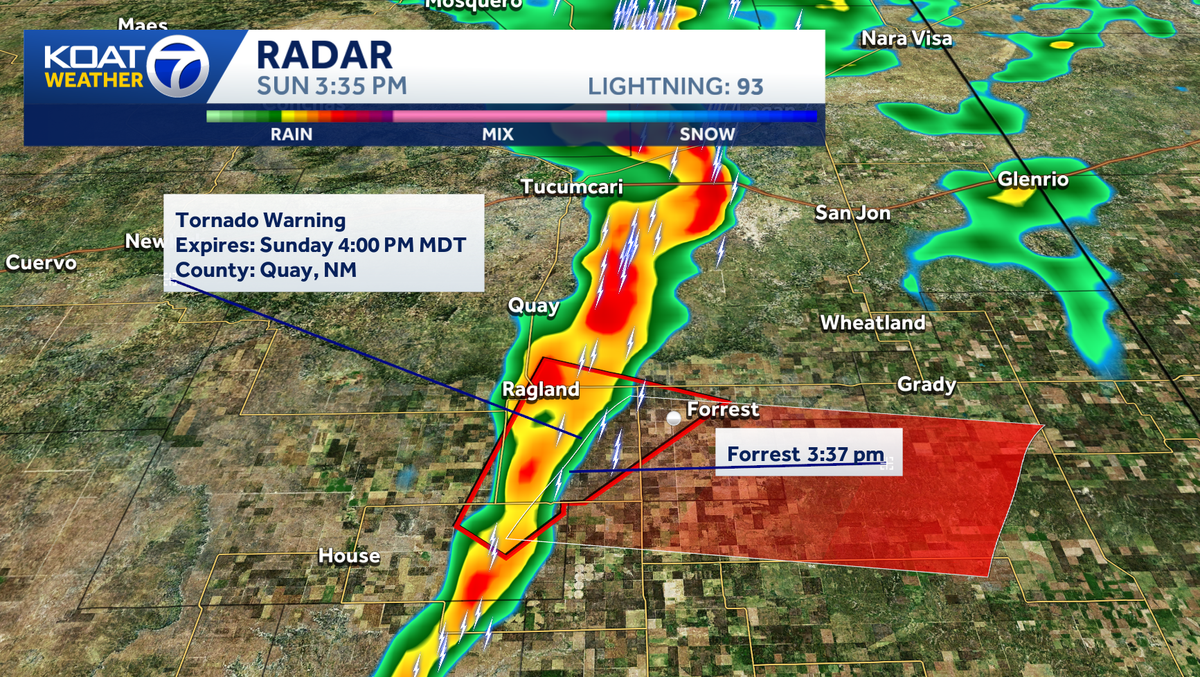 Tornado warning in Quay County, 35 miles south of Tucumcari