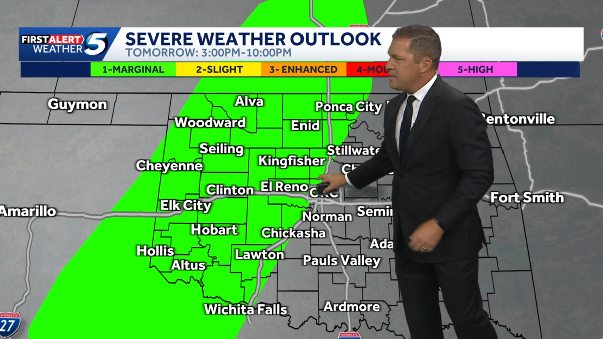 TIMELINE: Severe weather risk with heavy rain for parts of Oklahoma on Saturday