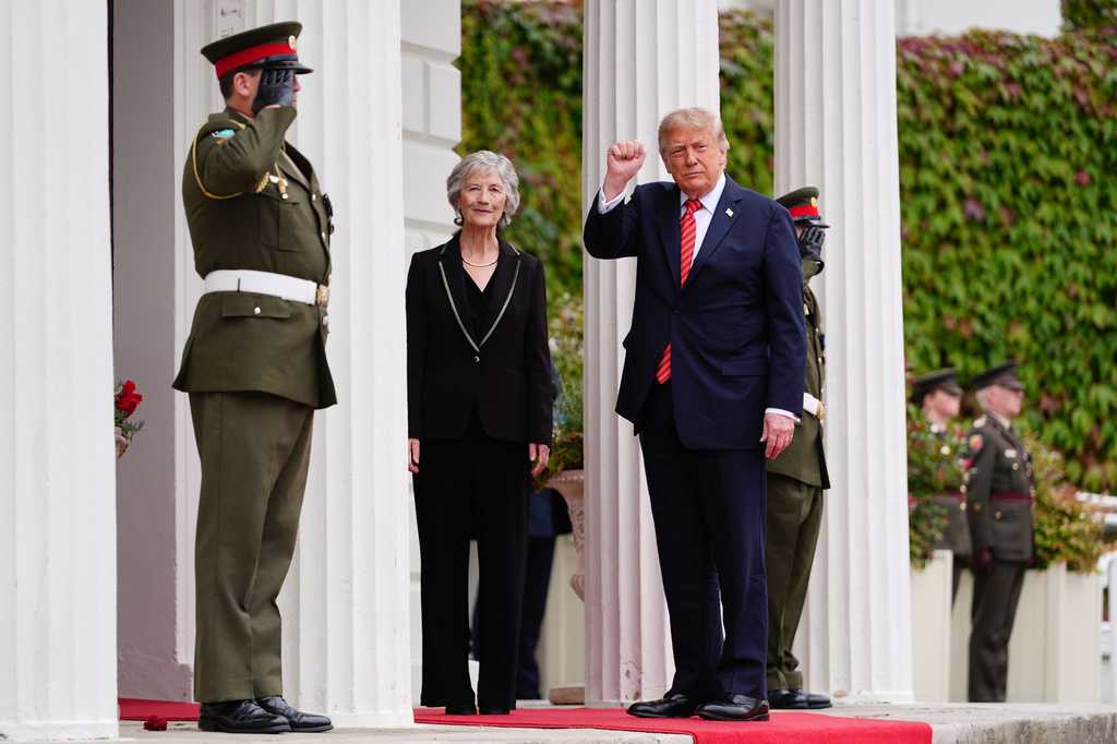 Trump says he'd like to see a unified Ireland as he visits for golf