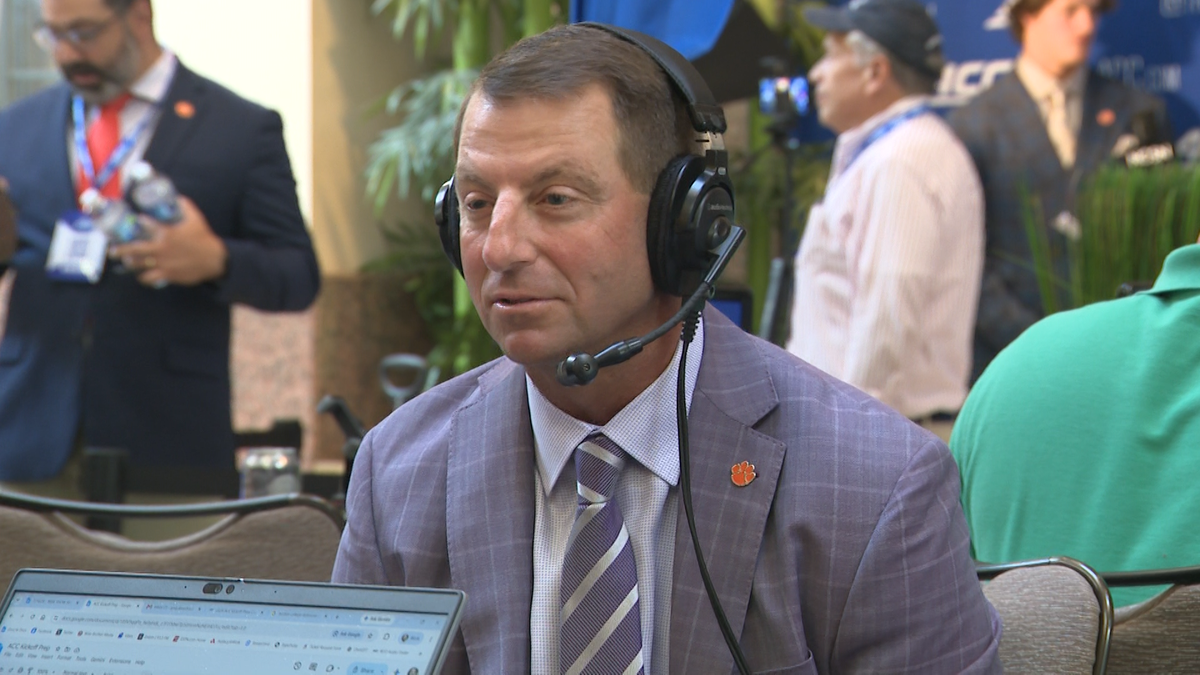 Clemson football team takes podium at ACC Media Days