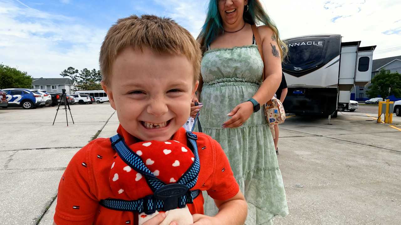 This 5-year-old leukemia survivor loves to camp, so Make-A-Wish surprised his family with a camper