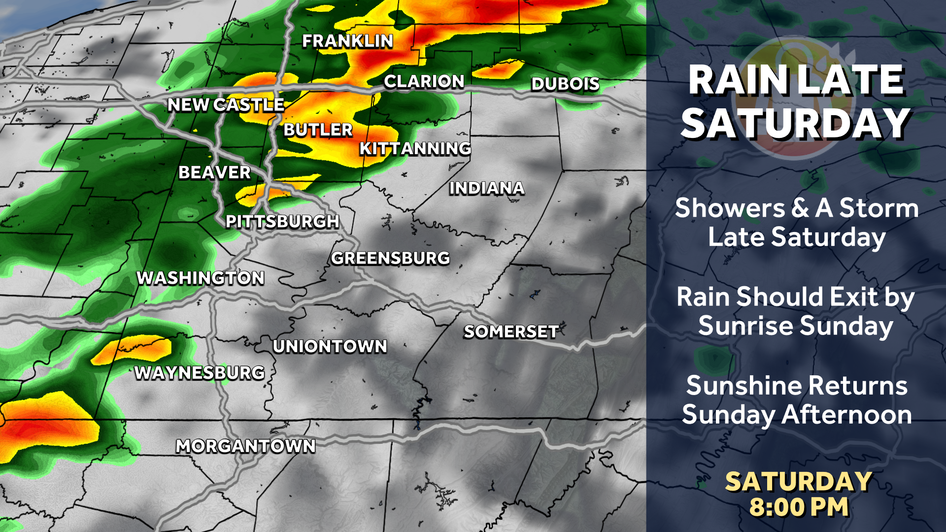 Weekend warmth with Saturday showers