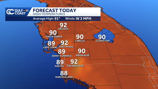 Lower rain chance for the Gulf Coast on Sunday