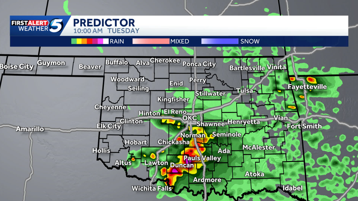 Hour-by-hour forecast: When will Oklahoma see storms with hail and tornado risk Tuesday?