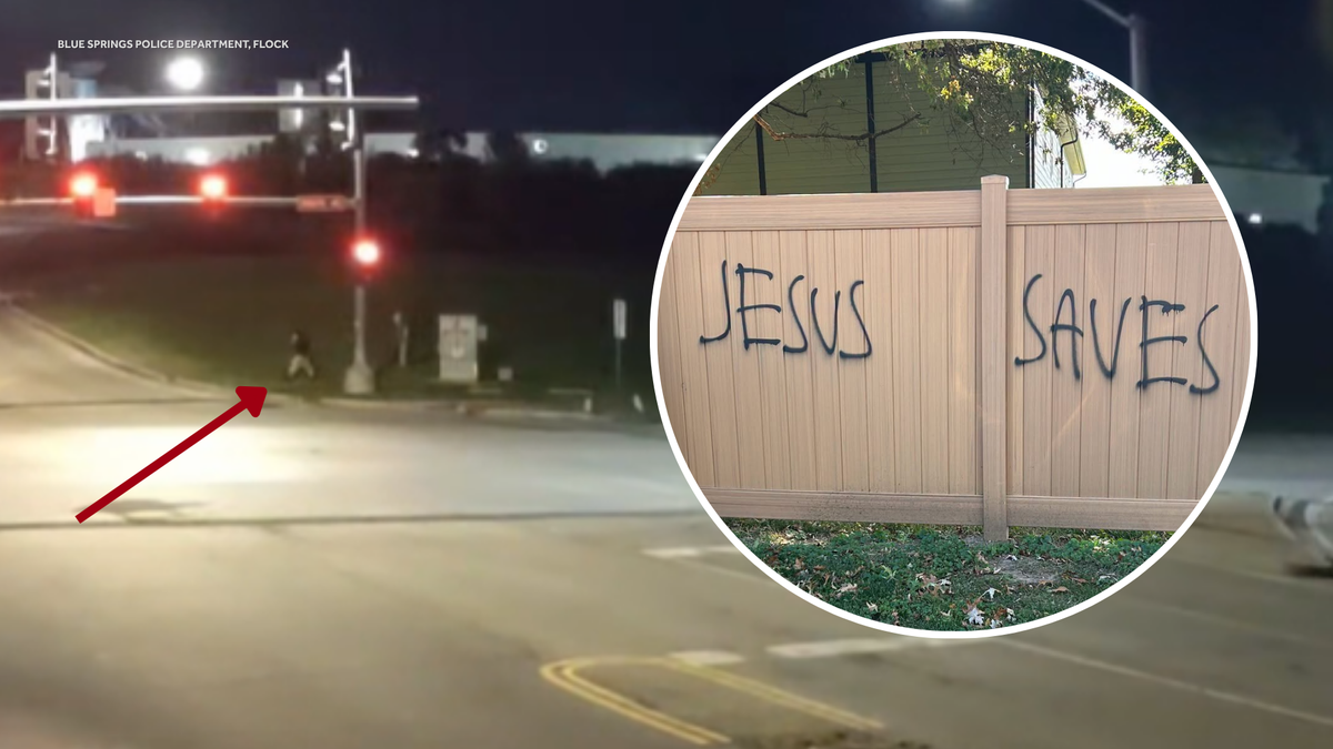 Blue Springs police arrest teenager for 'Jesus Saves' graffiti - KMBC