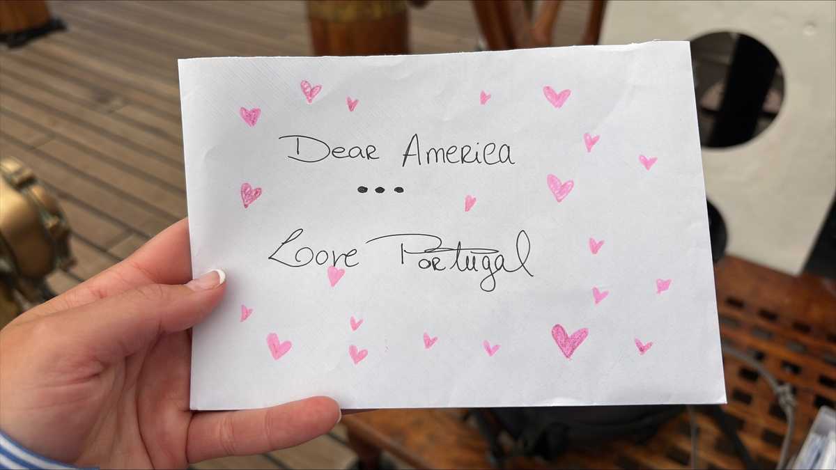 Portuguese tall ship brings hundreds of letters to Mass. students