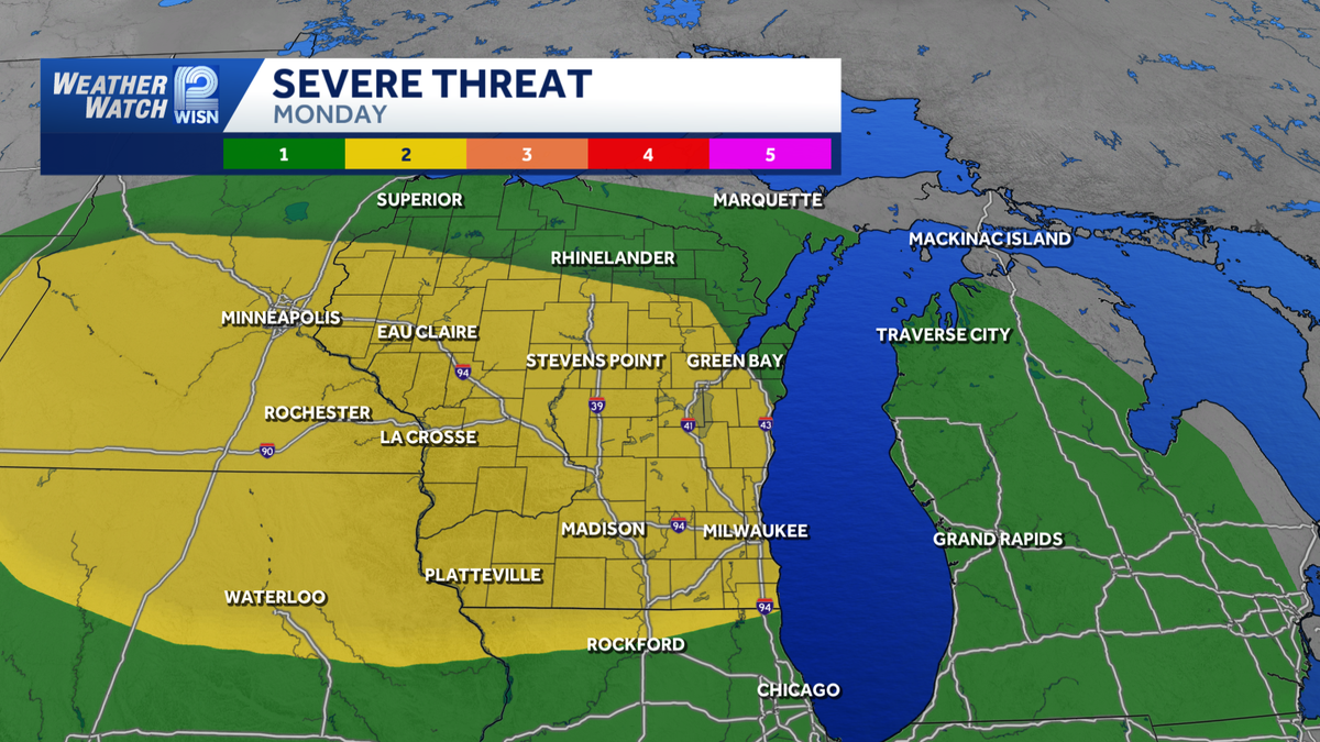 Strong storm chances build early this week in southeast Wisconsin