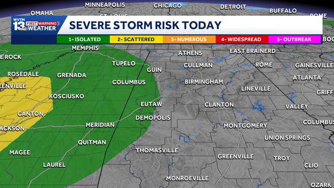 Alabama Weather Forecast: Spotty storms tonight