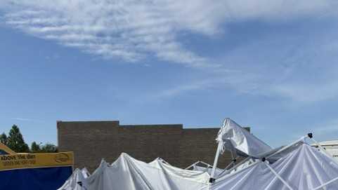 Some storm damage at Norton Commons Arts Festival