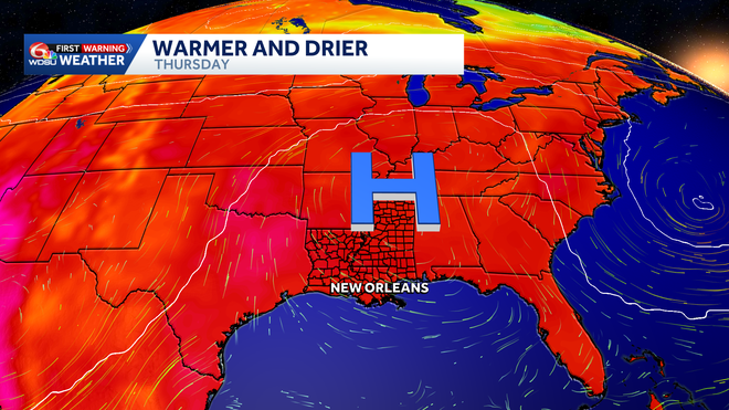 Warm and humid with a slight chance of a shower or storm