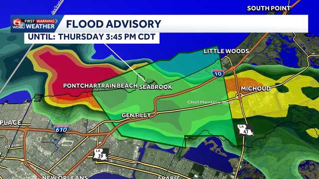 Flood Advisory in effect for Orleans Parish