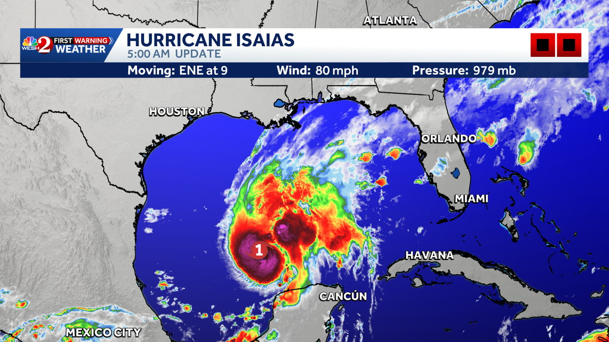 Hurricane Isaias continues to intensify in Gulf, NHC says