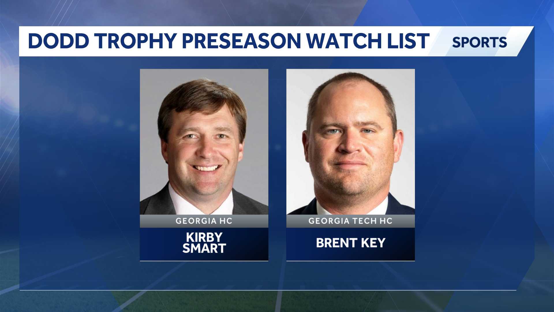Georgia's Kirby Smart, Georgia Tech's Brent Key named to 2026 Dodd Trophy watch list
