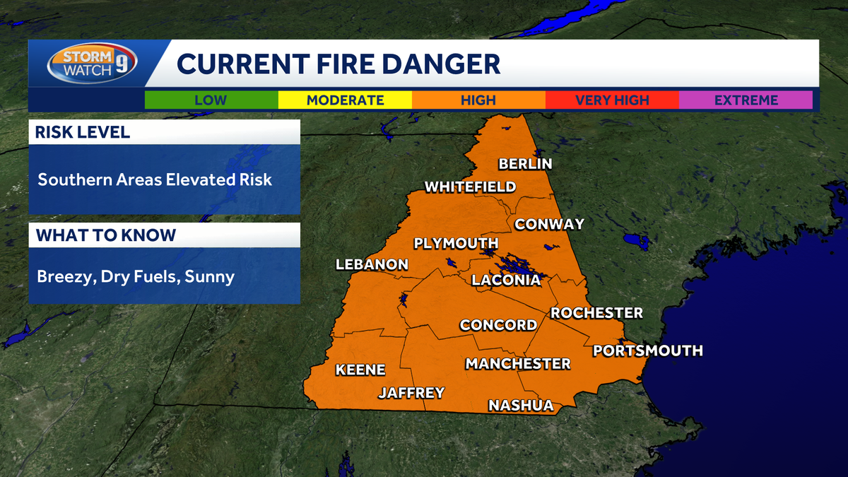 Dry conditions with elevated fire danger this weekend in New Hampshire