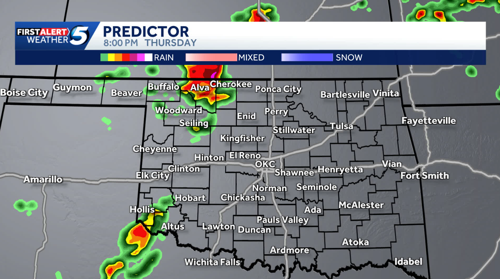 Hour-by-hour forecast: When will Oklahoma see severe storms? - KOCO
