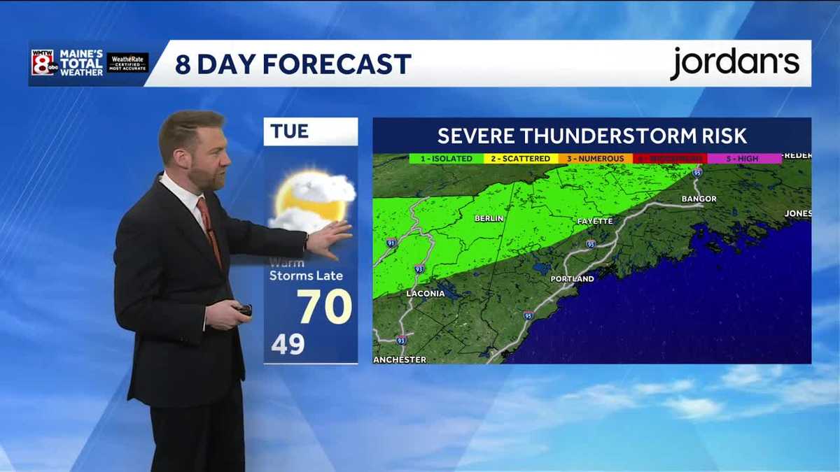 Warm with strong winds in Maine today with storms brewing Tuesday