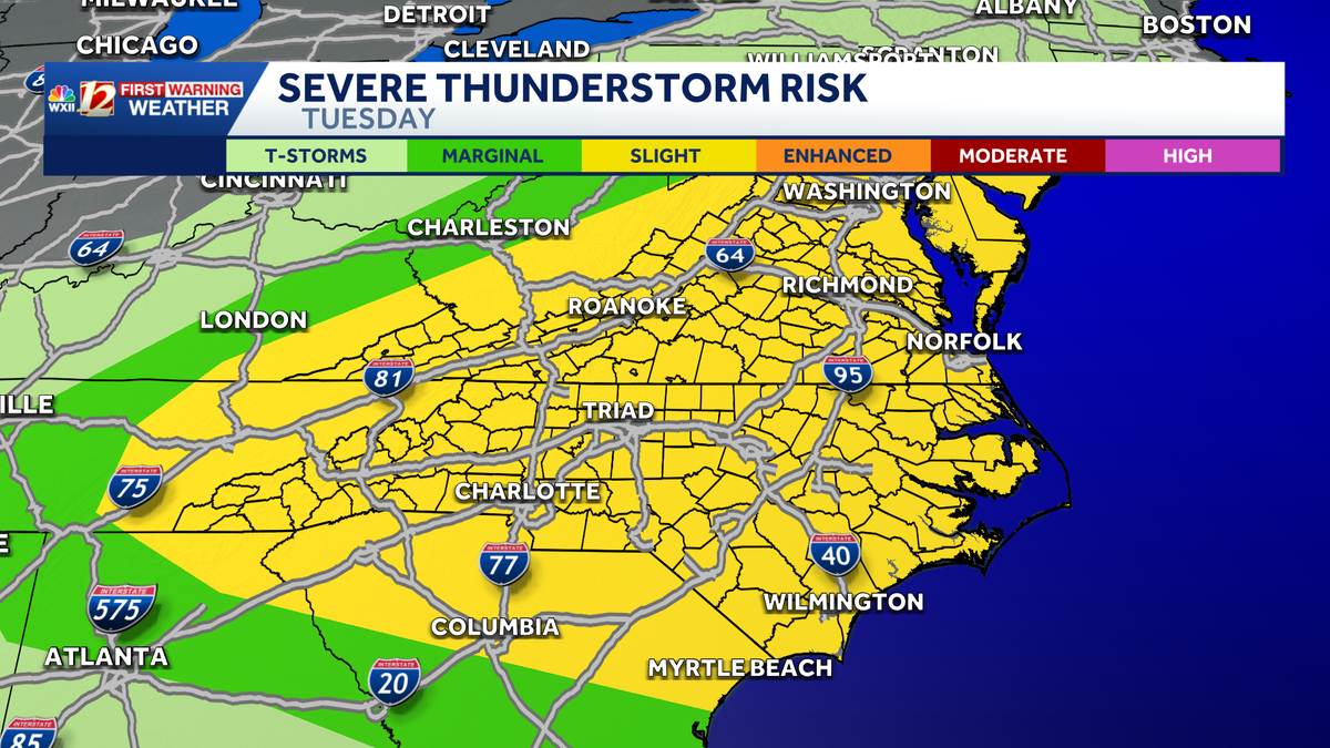 Severe storm threat on Tuesday