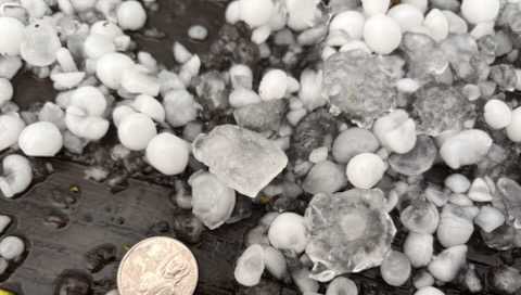 Quarter-sized hail falls in Pennsylvania as storms swept through Wednesday