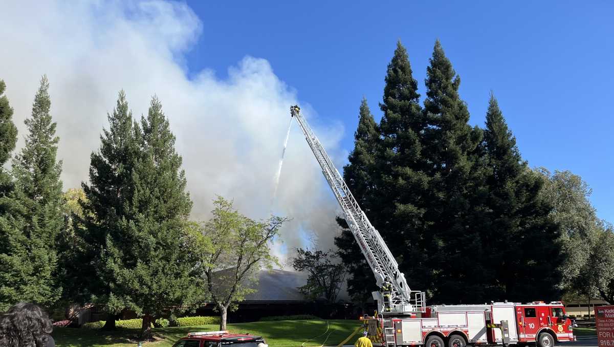 Sacramento crews fight fire at a building in the Campus Commons area