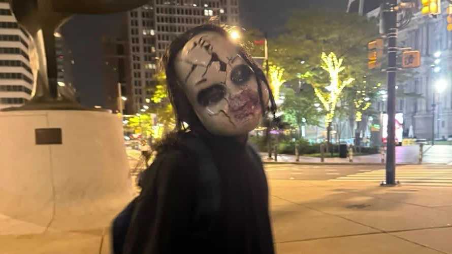 Individual in 'Chucky'-style mask accused of harassing people near Philadelphia City Hall