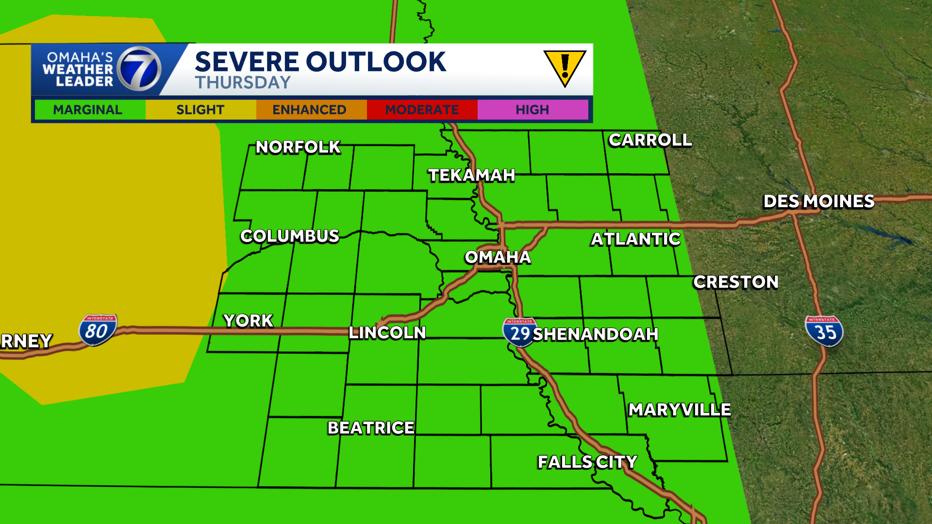 Marginal risk ahead Thursday for Omaha metro