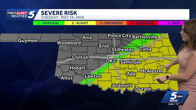 Oklahoma Severe Storm Risk May 19, 2026