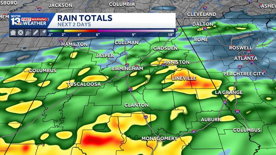 Alabama forecast: Rounds of rain, heavy storms bring a flood threat