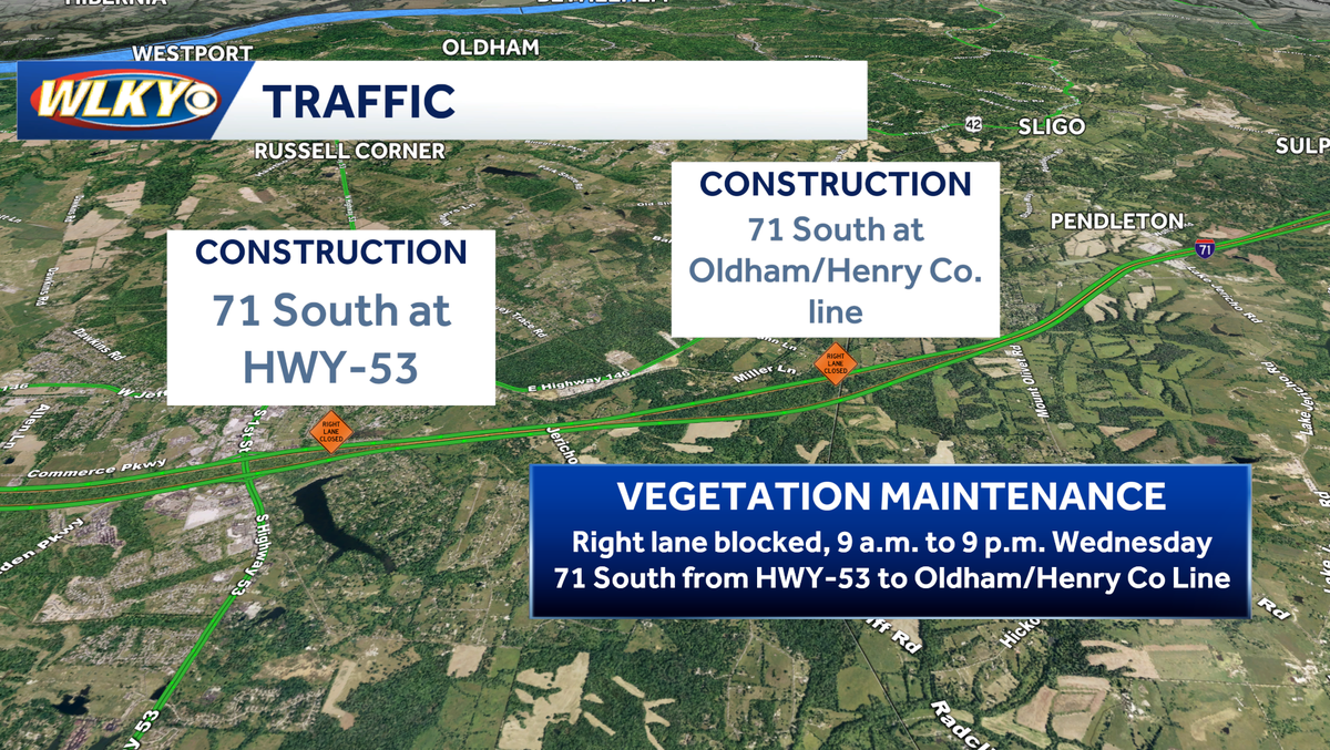 Expect big delays on I-71 Wednesday in Oldham, Henry counties
