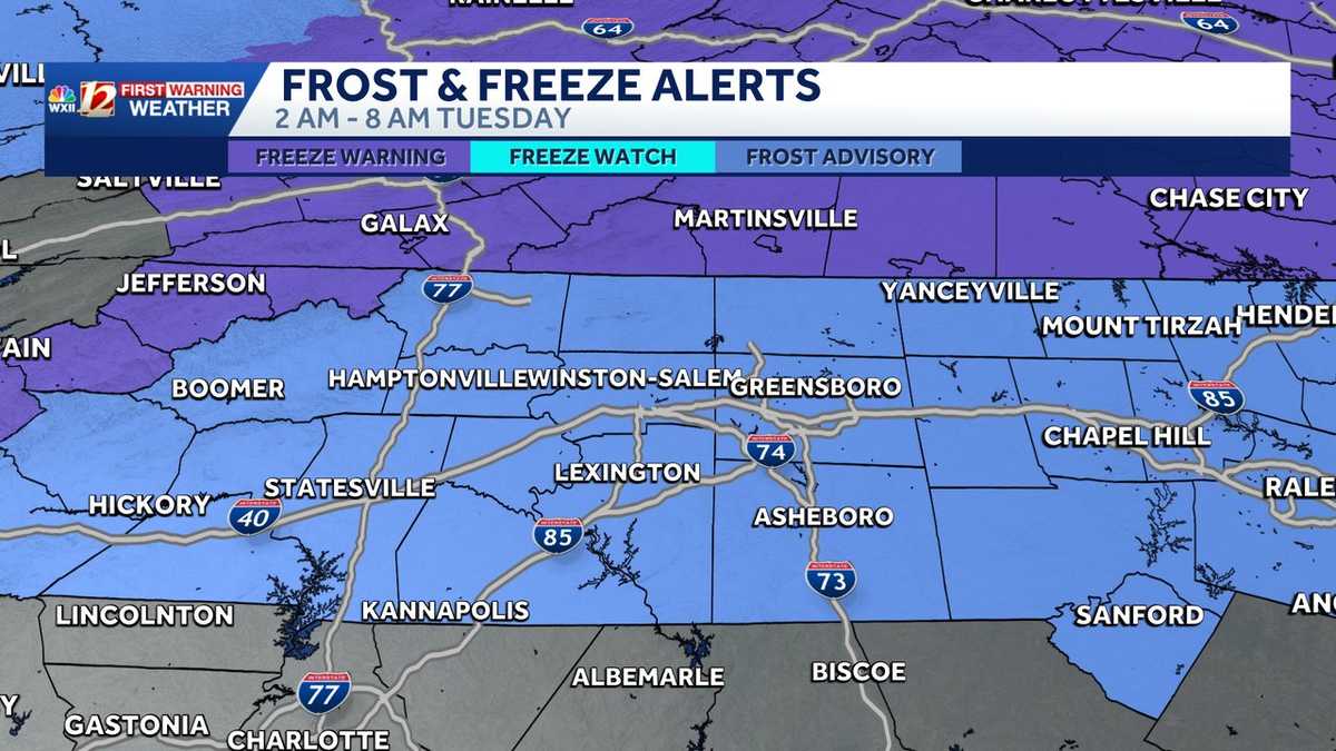Cold alert! Chilly winds bring Triad frost concerns Monday night