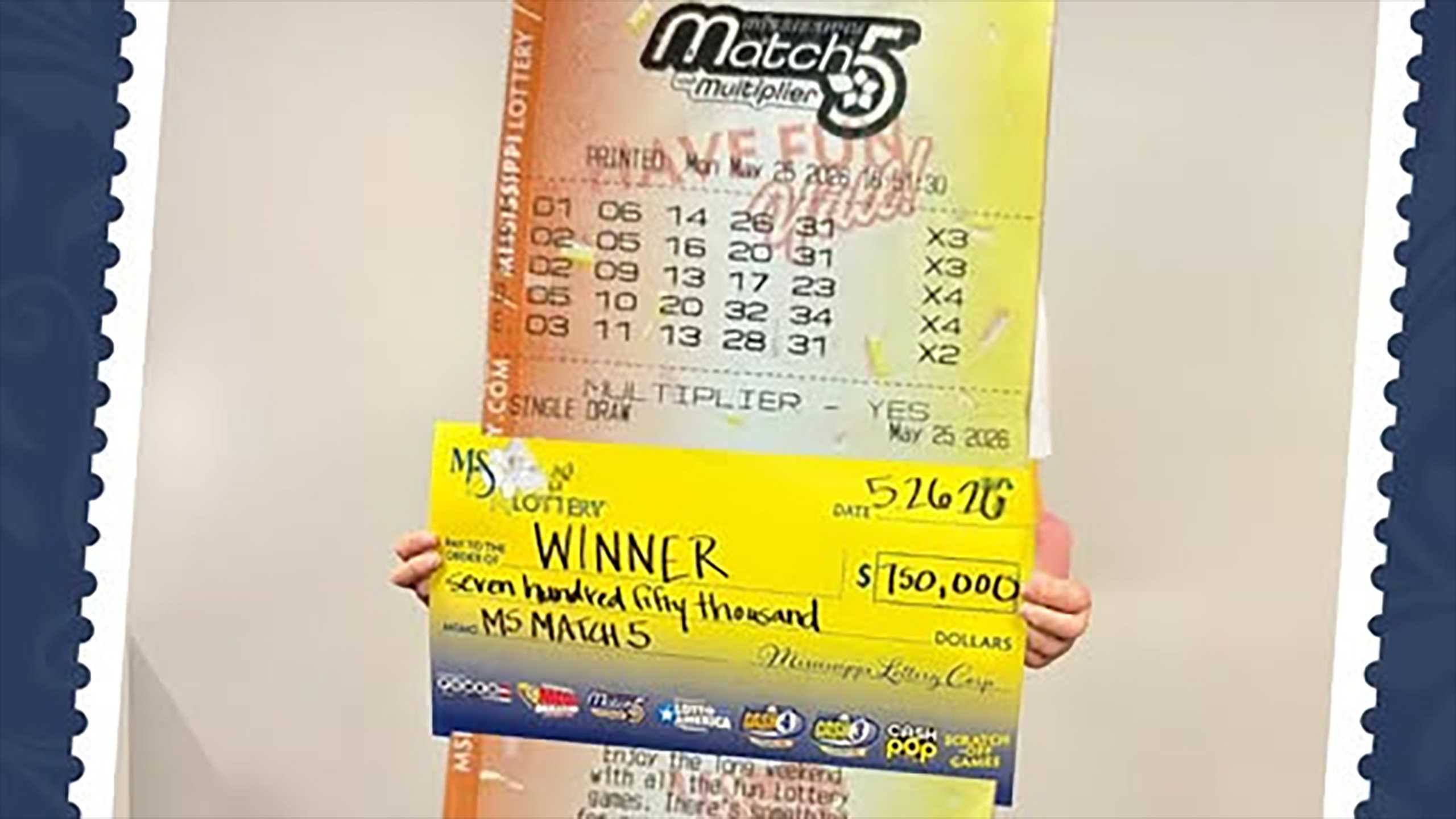 Family birthdays, random numbers lead to big Mississippi lottery win