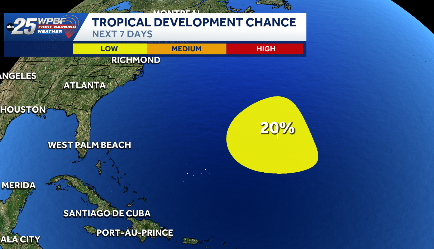 Atlantic tropical disturbance could slowly develop