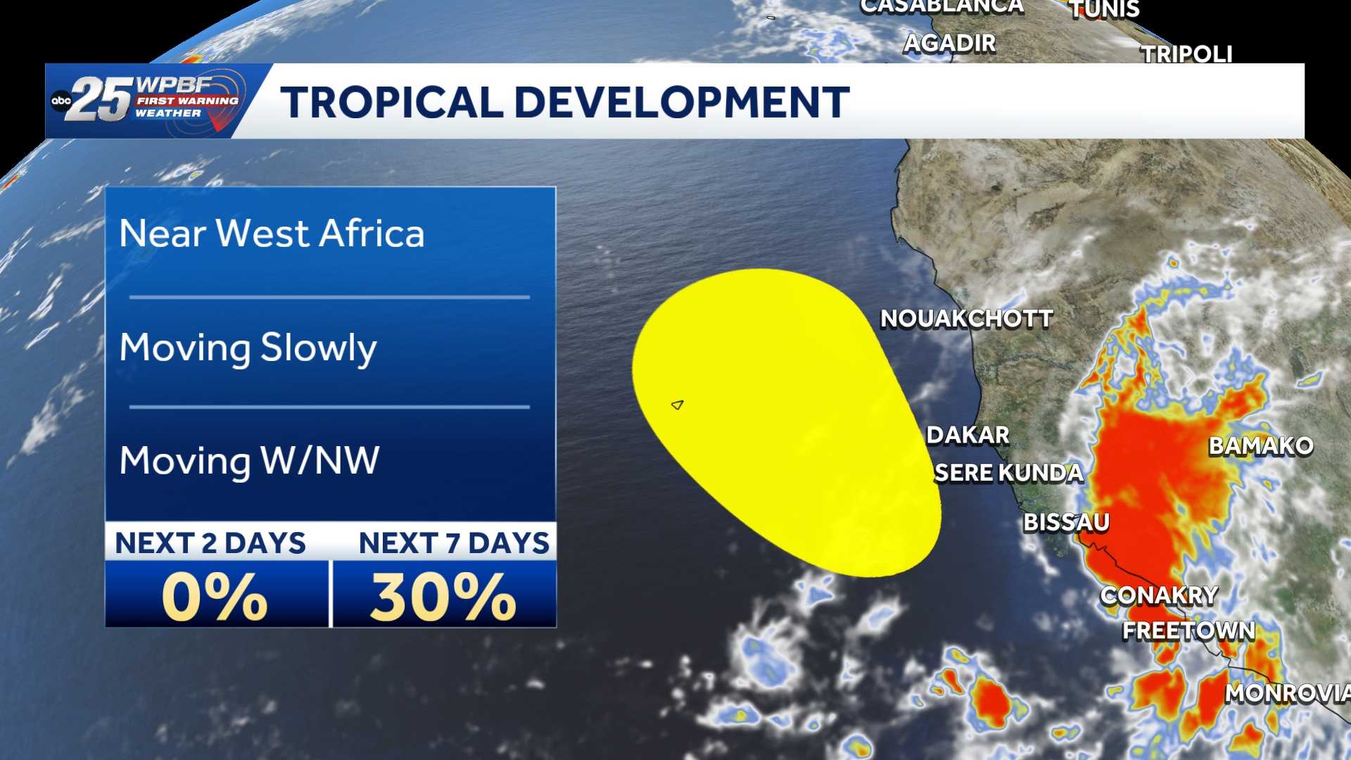 National Hurricane Center tracks tropical wave near Cabo Verde Islands