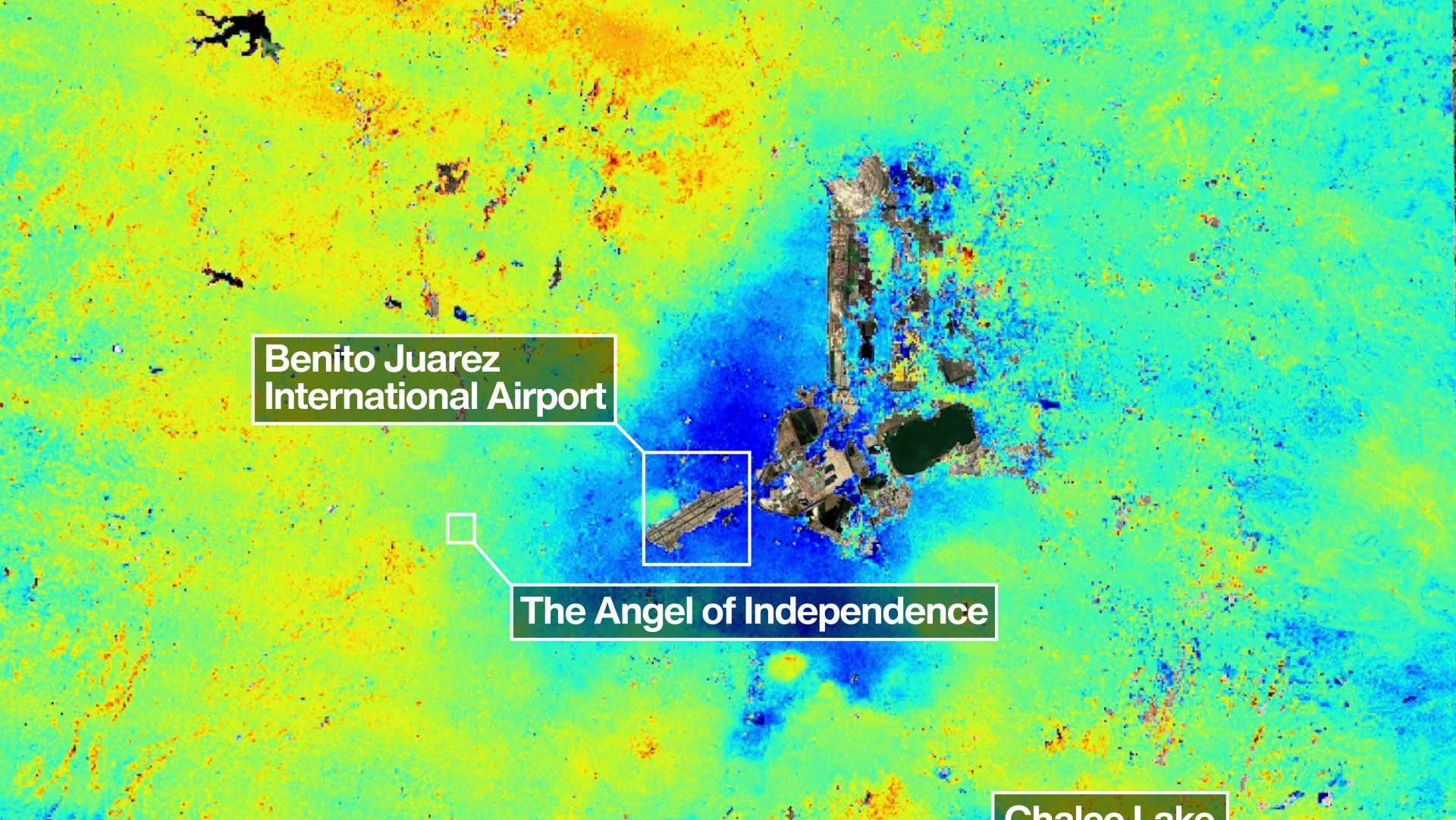 Mexico City is sinking by nearly 10 inches a year, according to new satellite imagery