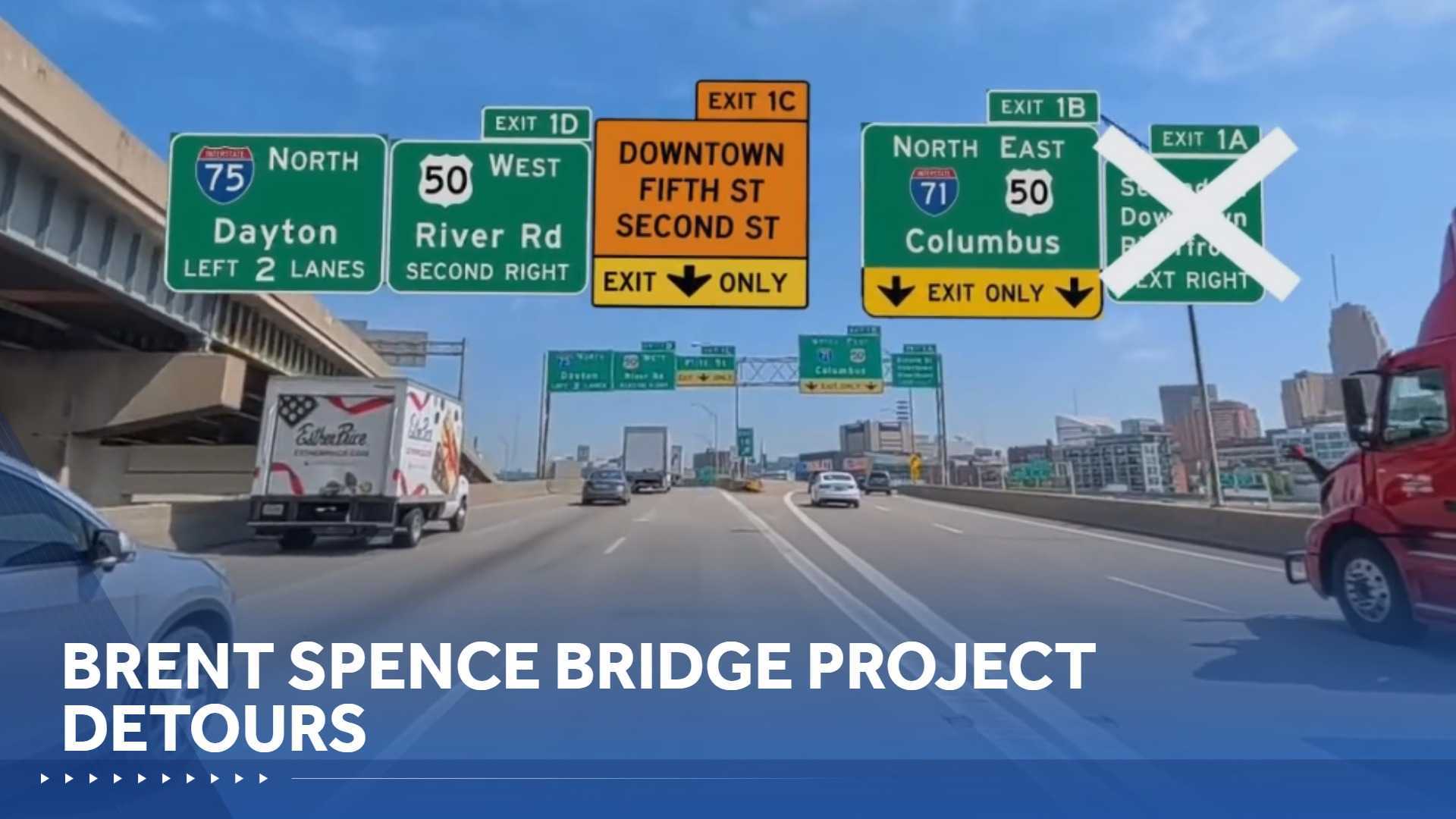 Brent Spence Bridge project | More exits close, detours in place near downtown Cincinnati