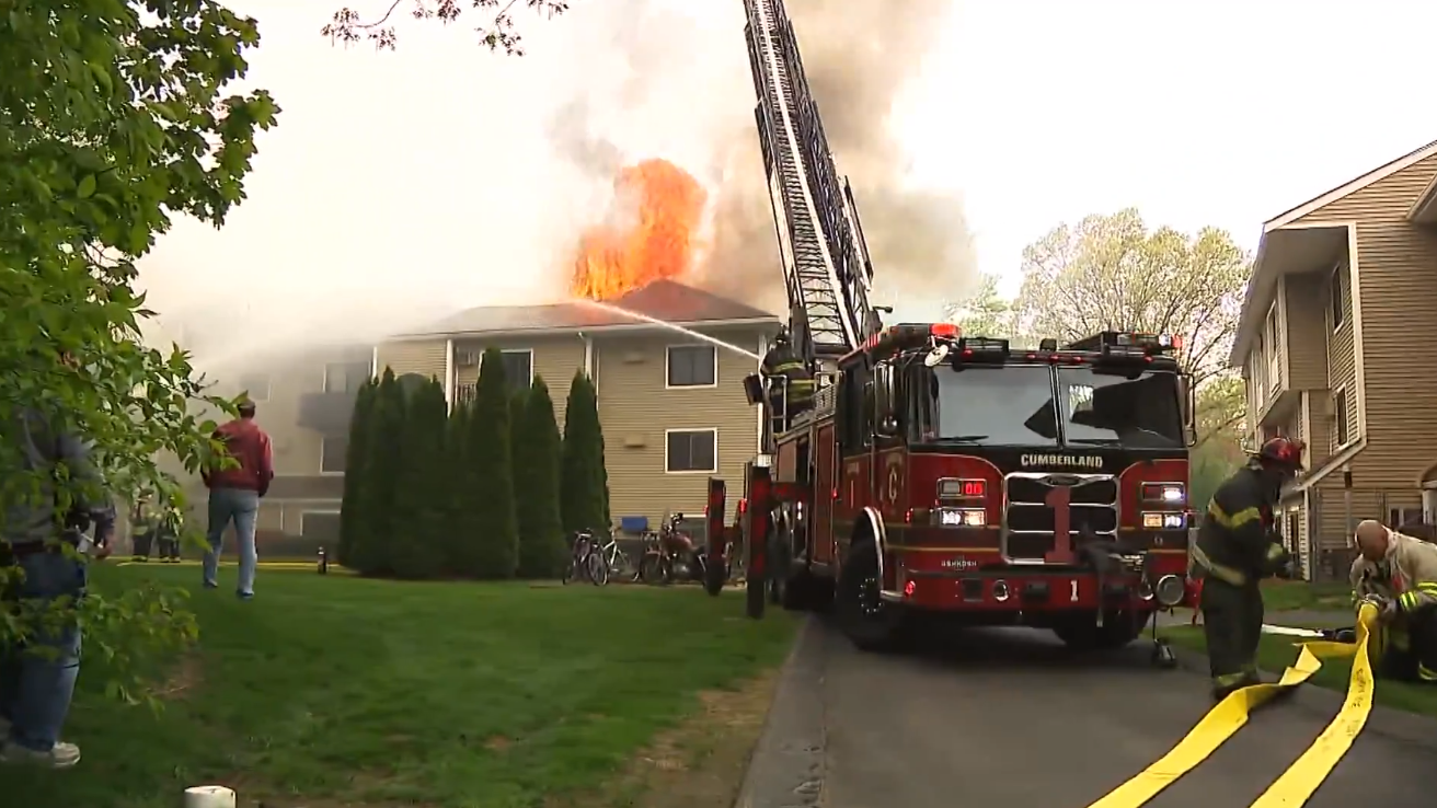 Dozens displaced in 7-alarm Mass. condo complex fire