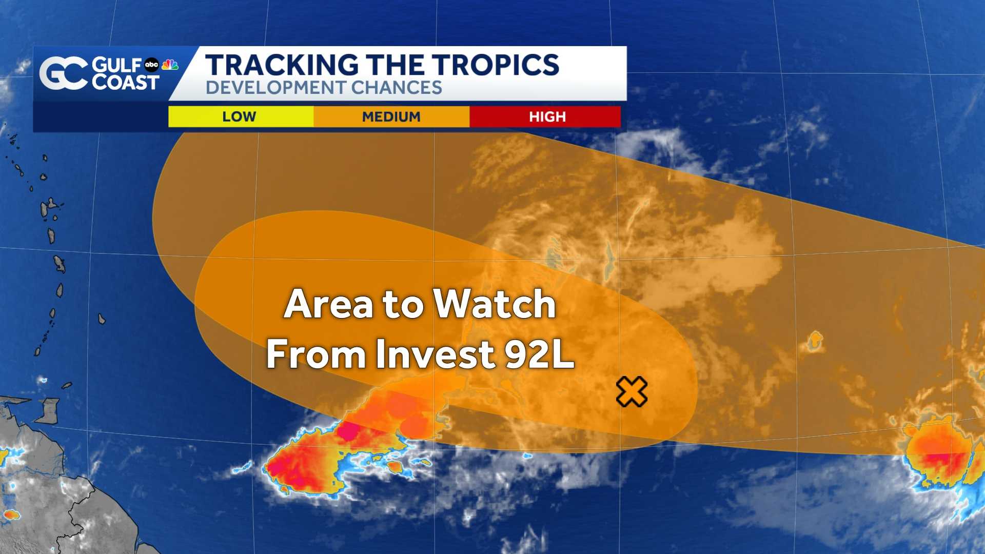 Area to watch over the Atlantic Ocean from Invest 92L