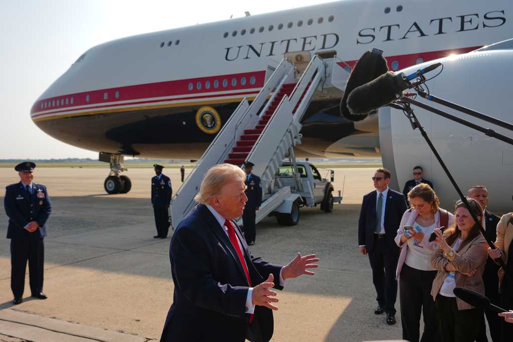 Retrofitted Qatari jet takes flight as Air Force One for Trump's trip to North Dakota
