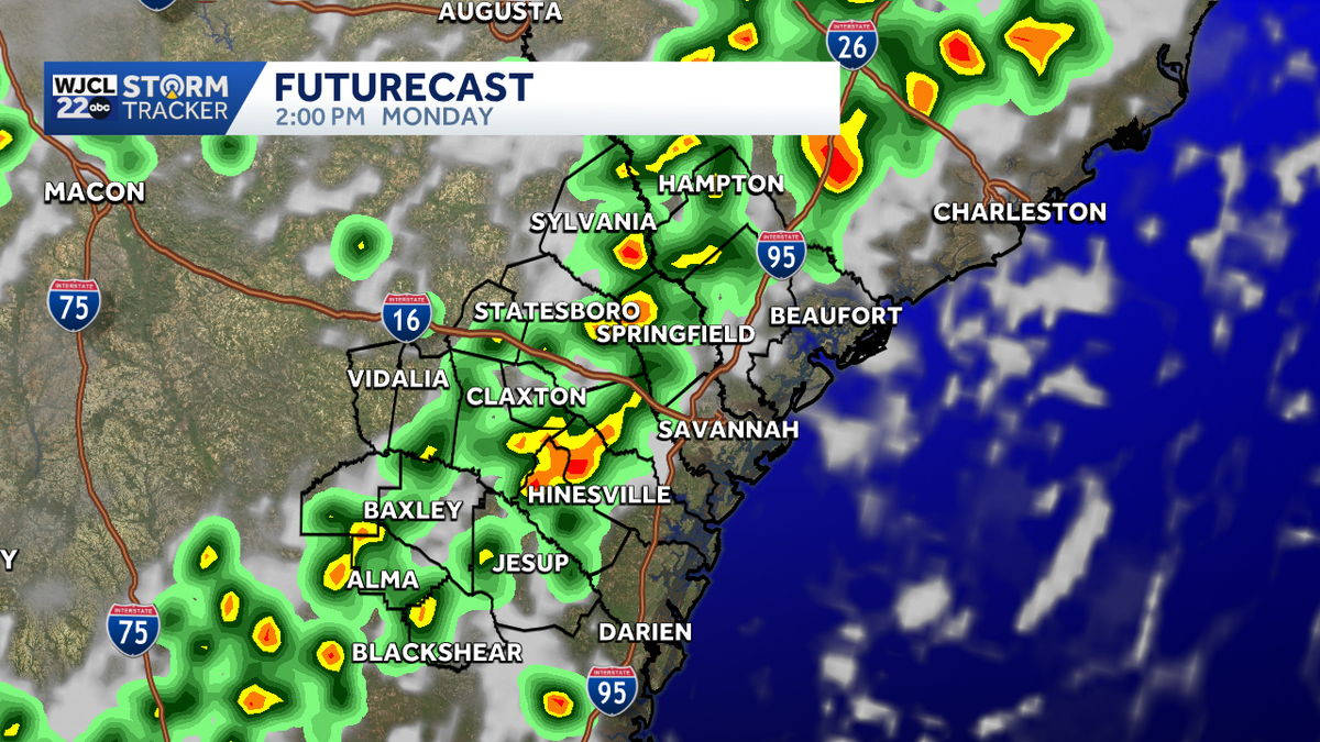Scattered showers & t-storms possible on Memorial Day for SE Georgia ...