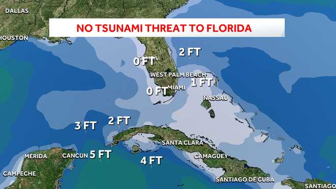 After the magnitude 6.1 earthquake near Cuba, there is no threat of a tsunami to Florida or surrounding areas.