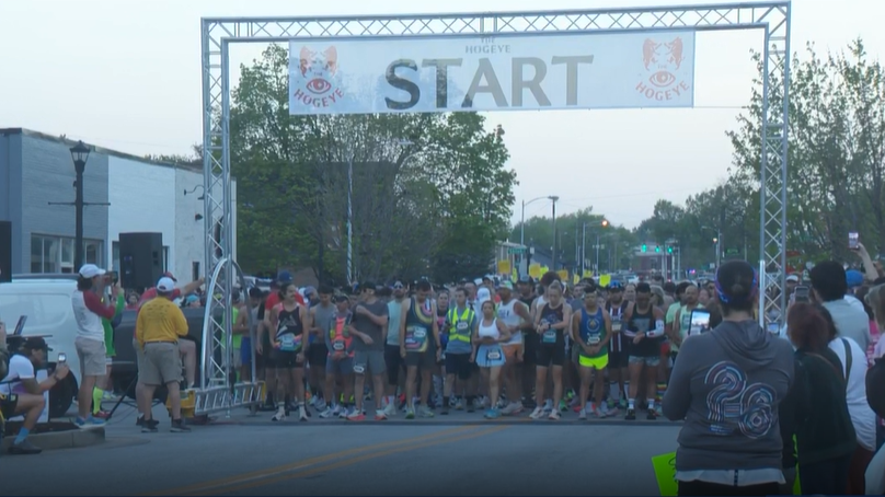 Runners race to the finish line in Hogeye Half Marathon