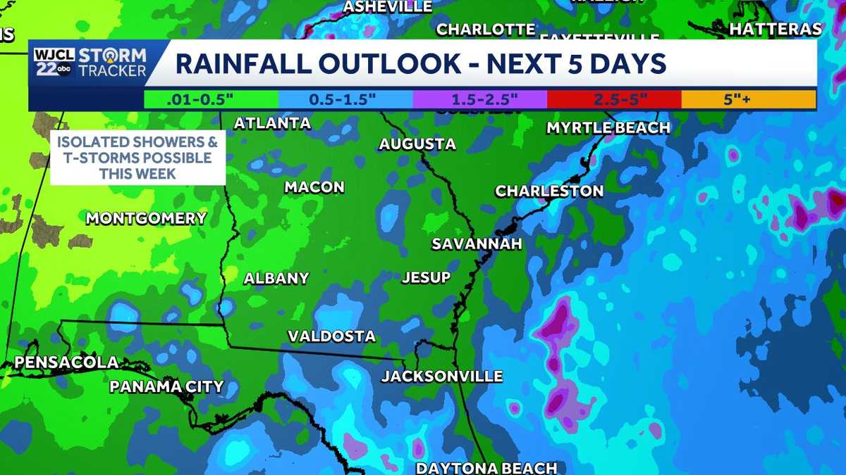 Rain chances linger in the days ahead...a look at thunderstorm timing for SE Georgia, Lowcountry